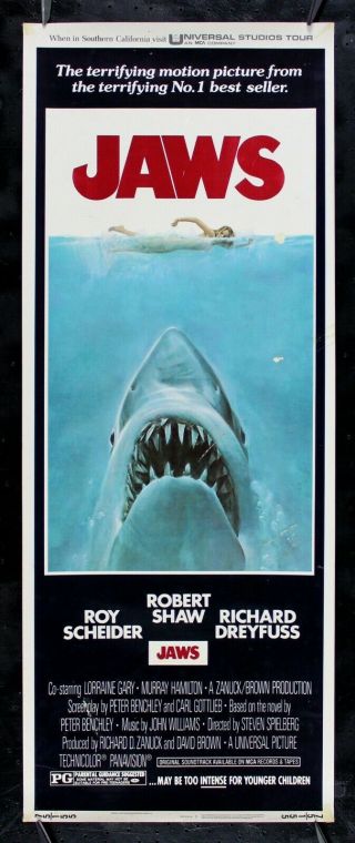 Jaws ✯ Cinemasterpieces Movie Poster Insert Not A Fake 1975