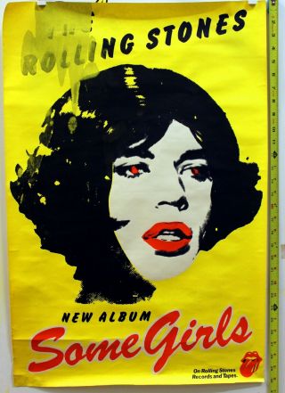 Very Rare Mick Jagger Rolling Stones Some Girls Promotional Poster Rs Records