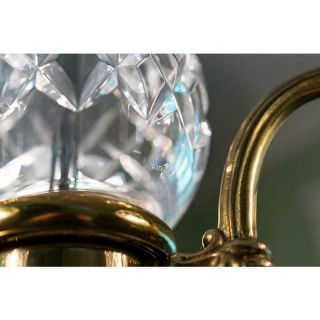 Waterford Crystal Lismore 3 Arm Polished Brass Chandelier Hanging Ceiling Light 2