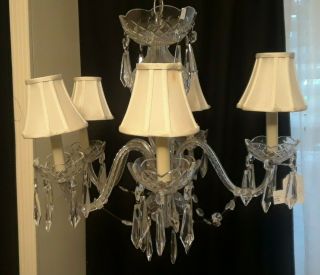 Waterford Comeragh Cut Crystal 5 - Arm Chandelier,  Signed