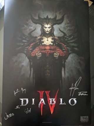 Blizzcon 2019 Diablo 4 Developer Signed Lilith Poster,  Diablo Iv Blizzard