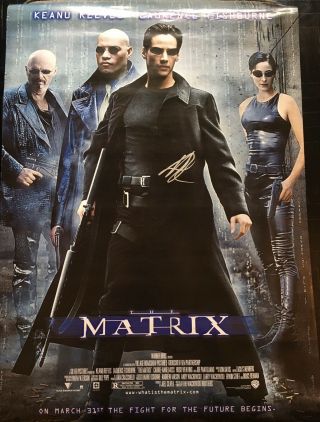 Keanu Reeves Signed Autograph Rare “the Matrix " 27x40 Full Movie Poster