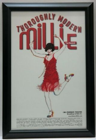 " Thoroughly Modern Millie " Window Card With Credits - Rare - Sutton Foster