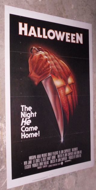 Halloween 1978 Tri - Folded One Sheet Movie Poster John Carpenter