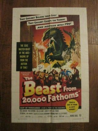 Beast From 20,  000 Fathoms - 1953 1sheet Movie Poster - Ray Harryhausen