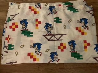 Rare Vintage Sega Sonic The Hedgehog Twin Sheets Cutter Fabric So Rad