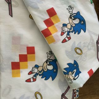 Rare Vintage Sega Sonic the Hedgehog Twin Sheets Cutter Fabric So Rad 2