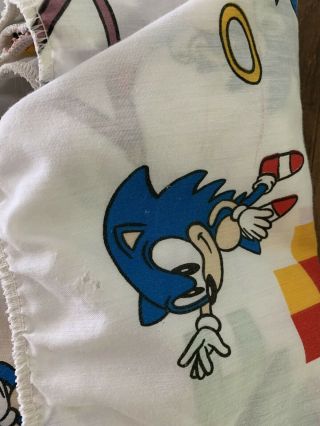 Rare Vintage Sega Sonic the Hedgehog Twin Sheets Cutter Fabric So Rad 5