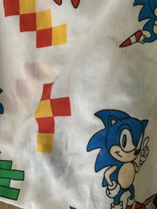Rare Vintage Sega Sonic the Hedgehog Twin Sheets Cutter Fabric So Rad 6