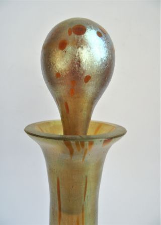 Antique LOETZ ASTRAA Candia Silberiris Iridescent Art Glass Decanter Bottle Vase 3