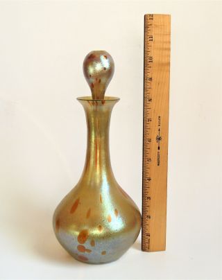 Antique LOETZ ASTRAA Candia Silberiris Iridescent Art Glass Decanter Bottle Vase 8