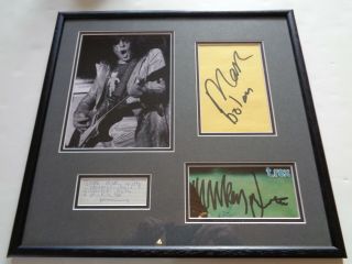 T Rex Marc Bolan Autograph Signed Display With Large Signatures And Note