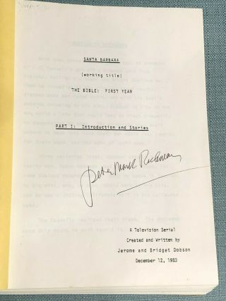 Bible For Santa Barbara Tv Show First Season 1984 Signed By Peter Mark Richman