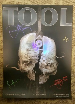 Tool Signed Poster Limited Rare Milwaukee 10/31/2019 49 Out Of 650