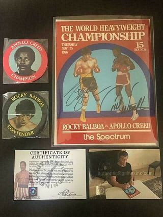 Carl Weathers & Sylvester Stallone Autographed Rocky Program Movie 1976