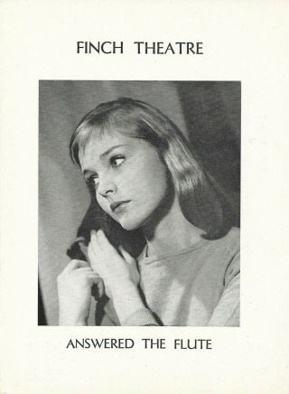 Carol Lynley - Answered The Flute - 1960 Finch Theatre Playbill Very Rare