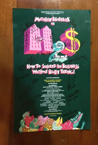 How To Succeed Broadway In Business Signed Cast Autographed Matthew Broderick