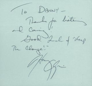 Harry Chapin - Autograph Note Signed