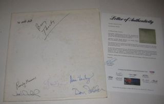 The Eagles Group Signed Hotel California Test Pressing Album Cover W/ Psa Loa
