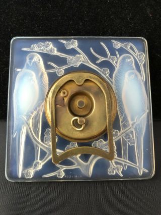 Rare Signed Rene Lalique France (1860 - 1945) Clock Inseparables Opalescent 1920s 2