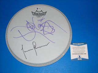 Tool Justin Chancellor Danny Carey Signed 10 " Drumhead Beckett Certified