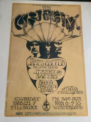 Eric Clapton Cream Blind Faith Yard Birds Derek And The Dominos Fillmore Poster