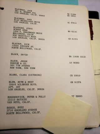Jerry Lewis 1950 - 1970 ' s address phone book: Frank Sinatra,  Sammy Davis 10