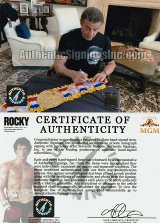 Sylvester Stallone Autographed ROCKY Heavyweight Championship Belt ASI Proof 2