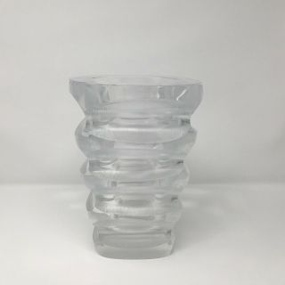 Rare Lalique Mortefontaine Vase Retired Large 9.  5 " Heavy Crystal