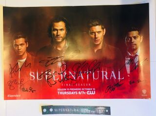 Sdcc San Diego Comic Con 2019 Supernatural Final Season Signed Poster