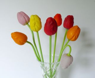 8 Antique German Blown Glass Tulips C - 1920