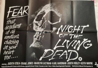 Night Of The Living Dead British Uk Quad Poster Rare 1968