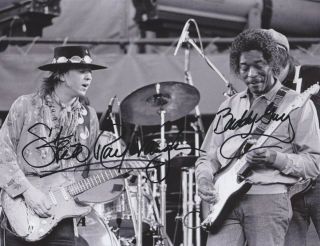 Signed Stevie Ray Vaughan Buddy Guy Autographed Srv W Vaughn Double Trouble