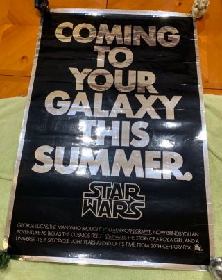 Star Wars Mylar Advance Poster 1977 Very Rare