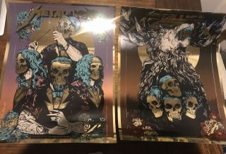 Metallica San Francisco S&m2 Night 1 & 2 Gold Foil Poster Setx/30 2019