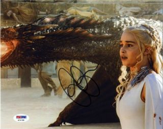 Emilia Clarke Game Of Thrones Autographed Signed 8x10 Photo Authentic Psa/dna