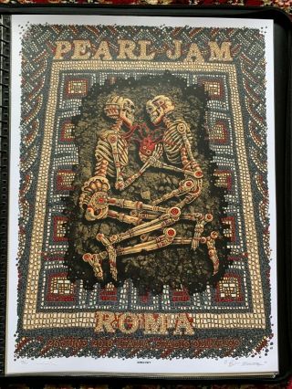 Pearl Jam Emek Roma Rome Concert Poster Signed Numbered /100 Vedder Hof 2018