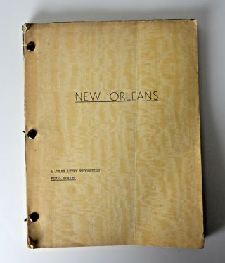 Jules Levey Production Orleans Movie Script,  Billie Holiday Louis Armstrong