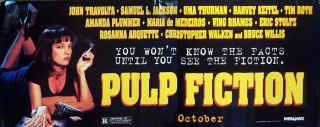 1994 Pulp Fiction Banner Uma Thurman Quentin Tarantino 47 1/2 " X 120 "