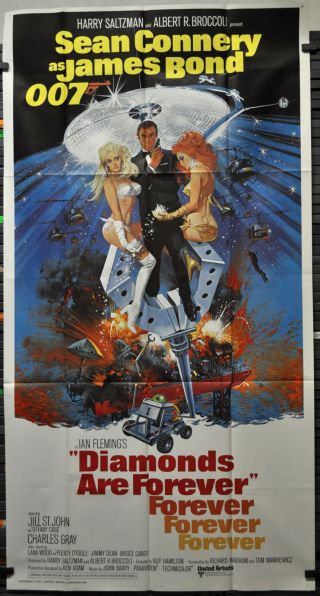 Diamonds Are Forever 1971 Orig 41x81 Movie Poster Sean Connery Jill St.  John