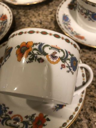 Raynaud Ceralene Vieux Chine Porcelain 12 Tea / Coffee Set Limoges France 3