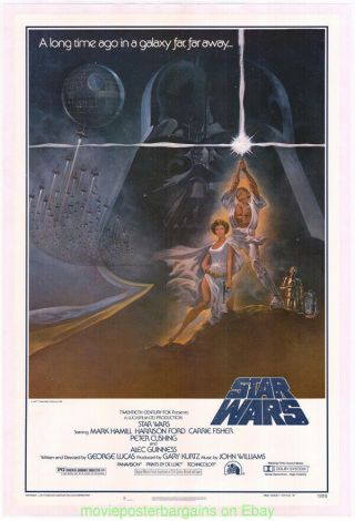 Star Wars Movie Poster Style A Rare First Printing 77/21 - 0 Rolled One Sheet