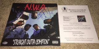 Dr Dre Ice Cube Dual Signed Nwa Straight Outta Compton Vinyl Album Eazy E Bas