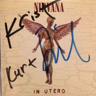 Nirvana Cd Originally Autographed By Kurt Cobain David Grohl Krist Novoselic