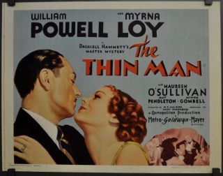 The Thin Man R - 1962 22x28 Movie Poster William Powell Myrna Loy