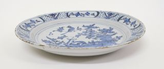 14” Antique 18thC Dutch Delft Pottery Blue and White Charger Plate 3