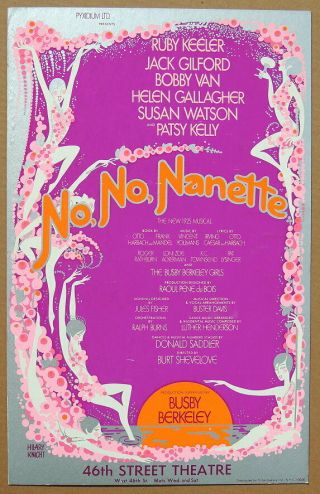 Triton Offers Orig 1971 Broadway Poster No,  No Nanette Ruby Keeler Hit Revival