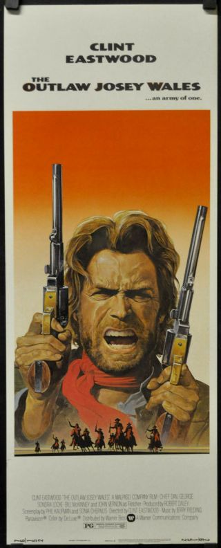 Outlaw Josey Wales 1976 Orig 14x36 Movie Poster Clint Eastwood Sondra Locke