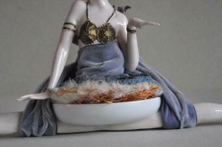 Rare Exceptional Fasold & Stauch Mata Hari Powder Puff Legs Figurine Half Doll 10