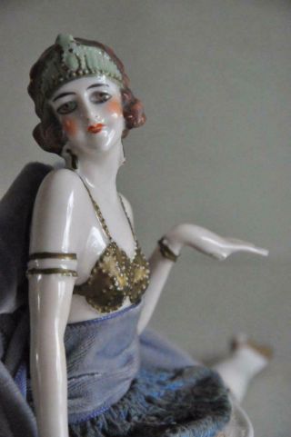 Rare Exceptional Fasold & Stauch Mata Hari Powder Puff Legs Figurine Half Doll 4